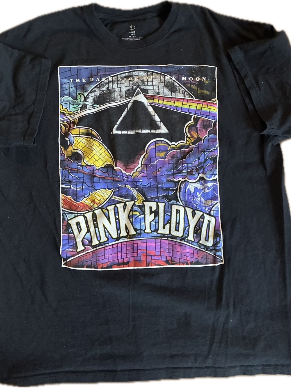 Pink Floyd Black Graphic Tee with Multicolor Album Art